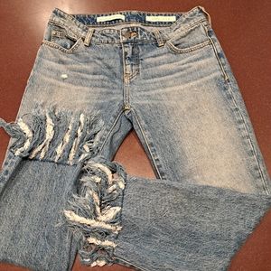 Pilcro and the Letterpress HYPHEN size 26 frayed tassel hem jeans